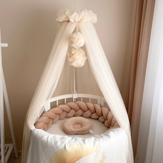 Set lenjerie Patut bebe din 6 piese, Ursulet crem (15)